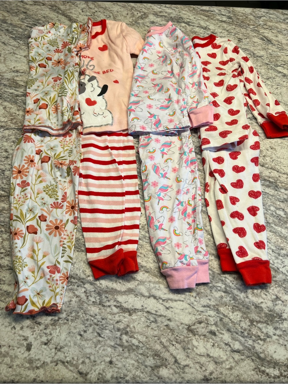Girls 24 months Pajama Preloved Bundle includes 4 sets